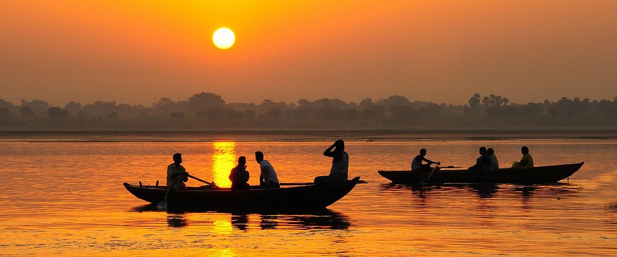 India Ganges River at Sunset