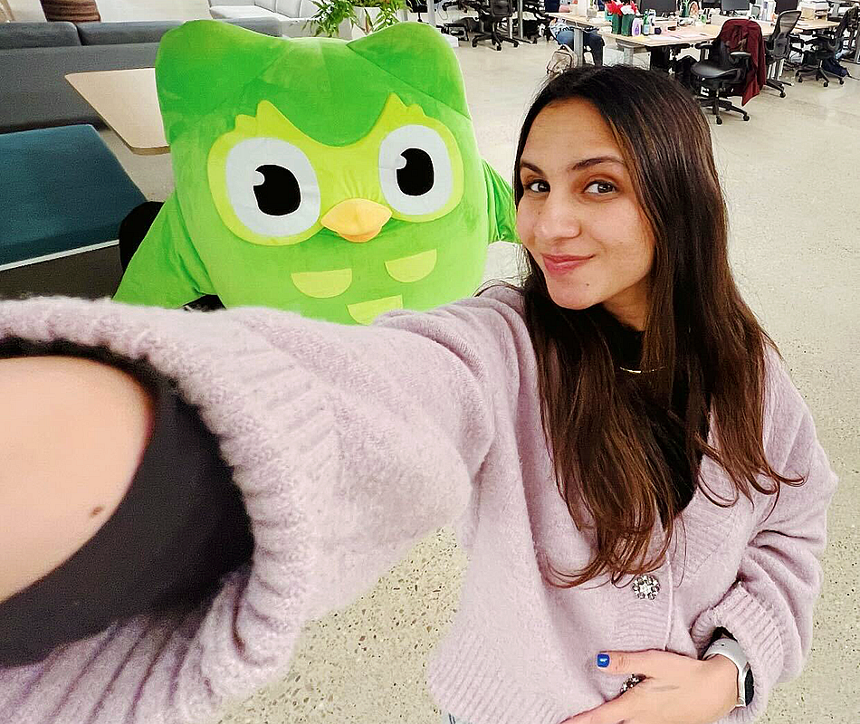 zaria parvez and duolingo owl