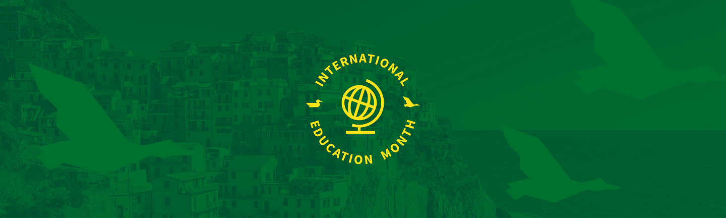 graphic with text: international education month