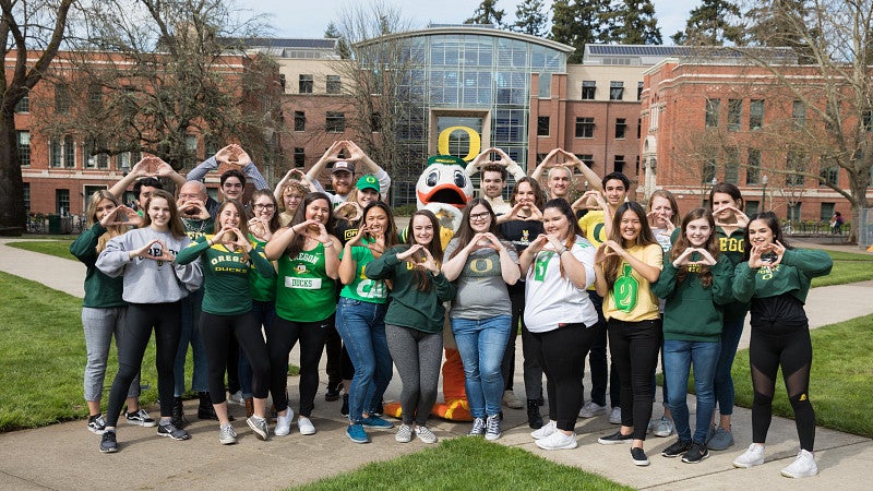 Group photo with the Duck