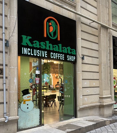 An inclusive coffee shop in Azerbaijan called "Kashalata"