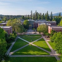 Aerial view of the University of Oregon Eugene campus