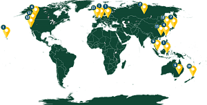 world map of participant locations