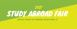 study abroad fair on March 30 through April 2