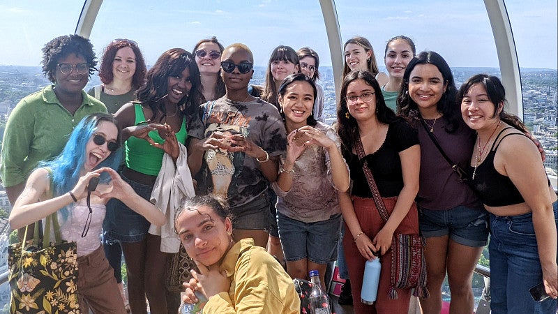 Students in the London Eye