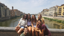 students smiling for the camera in Florence, Italy